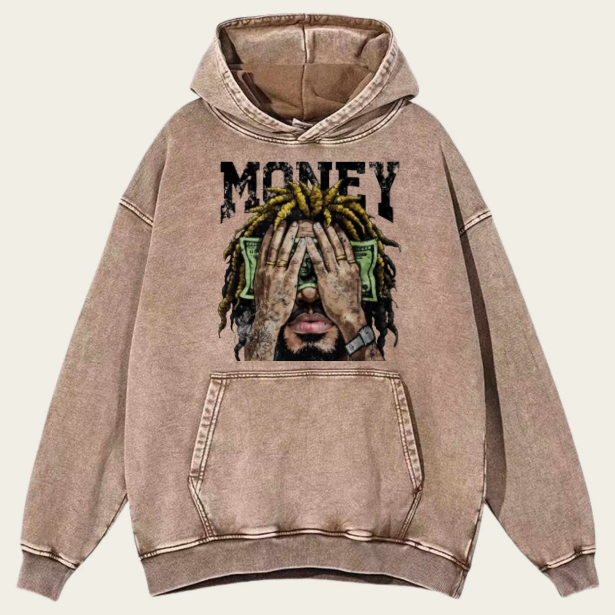 

Y2K Мужская винтажная стираная толстовка MONEY, толстовки с рисунком, женская одежда с графическим рисунком, уличная одежда, толстовки, лучший подарок для сына/мужа