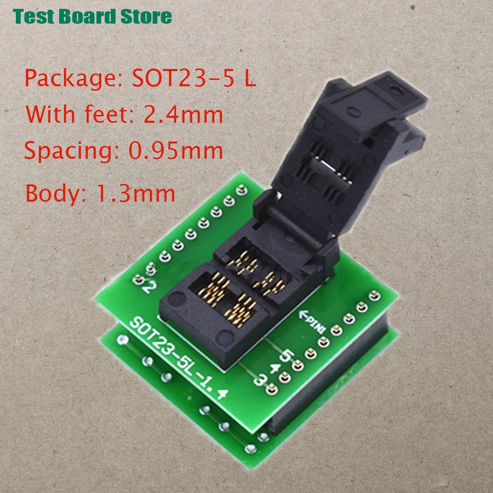 Test Board 1pcs SOT23-3 5 6L Gold-Plated Aging Seat With Plate Burning Socket Plastic Width 1.7/1.4 Straight Pin