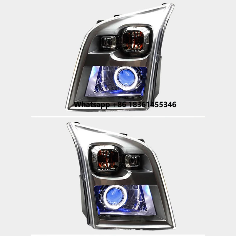 For  Transit 2009-2012,Enhance Visibility Bi-xenon Projector Lens,Front Lamps with DRL Customized Full LED Headlights