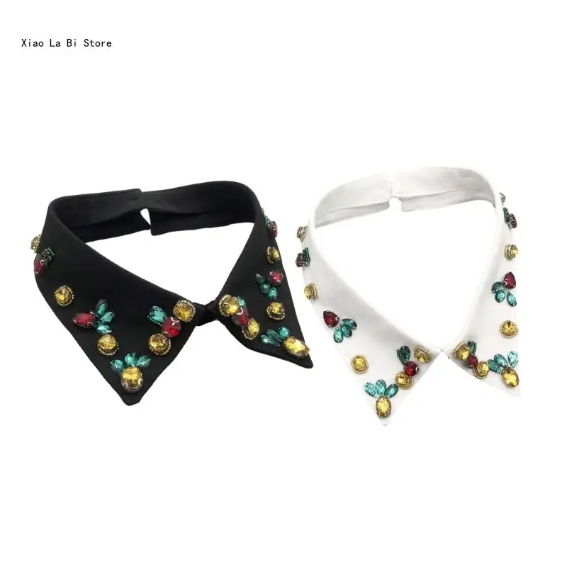 Detachable False Collar Girls Clothes Accessiory for Shirt or Dress for Lady Girl Encrusted Beads Collar XXFD