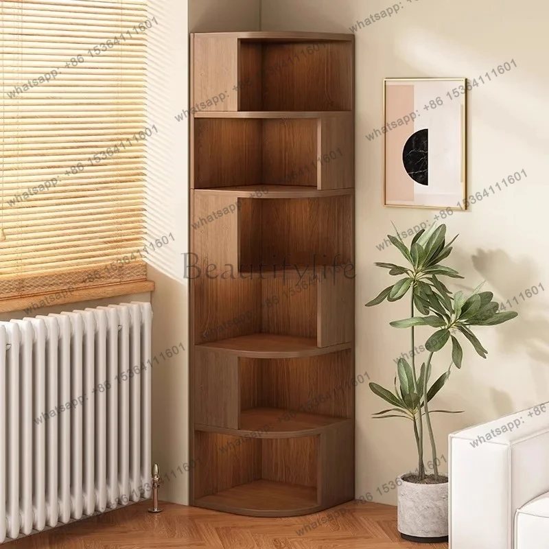 Bookcase Household Corner Lattice Cabinet Storage With Cabinet Door Multi-layer Storage Shelf