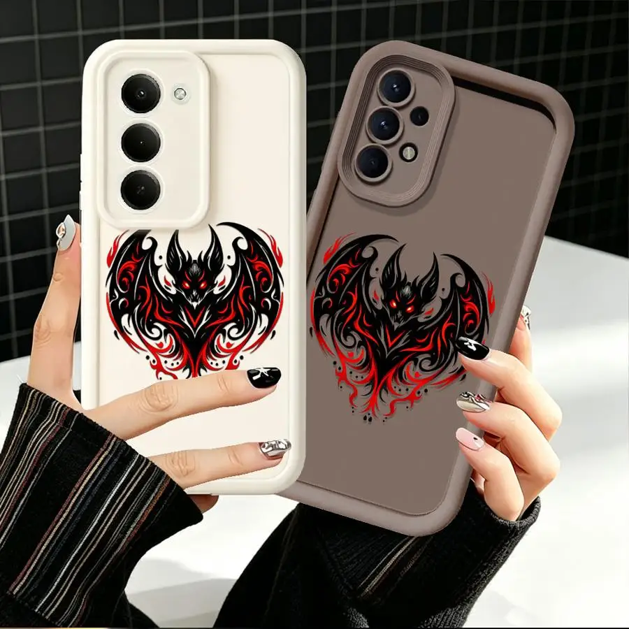 Tribal Bat Gothic Phone Cover Case for Samsung Galaxy A16 A25 A50 A52 A12 A07 A13 A30 A15 A24 A05A73 A14 A22 A35 A17 A06 A36 A11