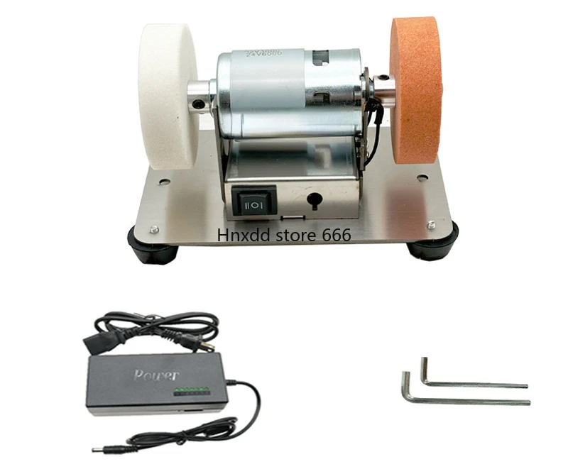 Coarse and fine double grinding wheel household stepless small electric grinding and polishing drilling machine