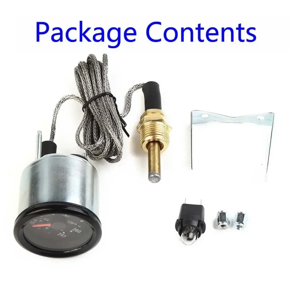 

Car Pointer Mechanical Water Temperature Gauge 2"52mm 40~130 Celsius Centigrade /130~265 Interior Temp Instrument Accessories