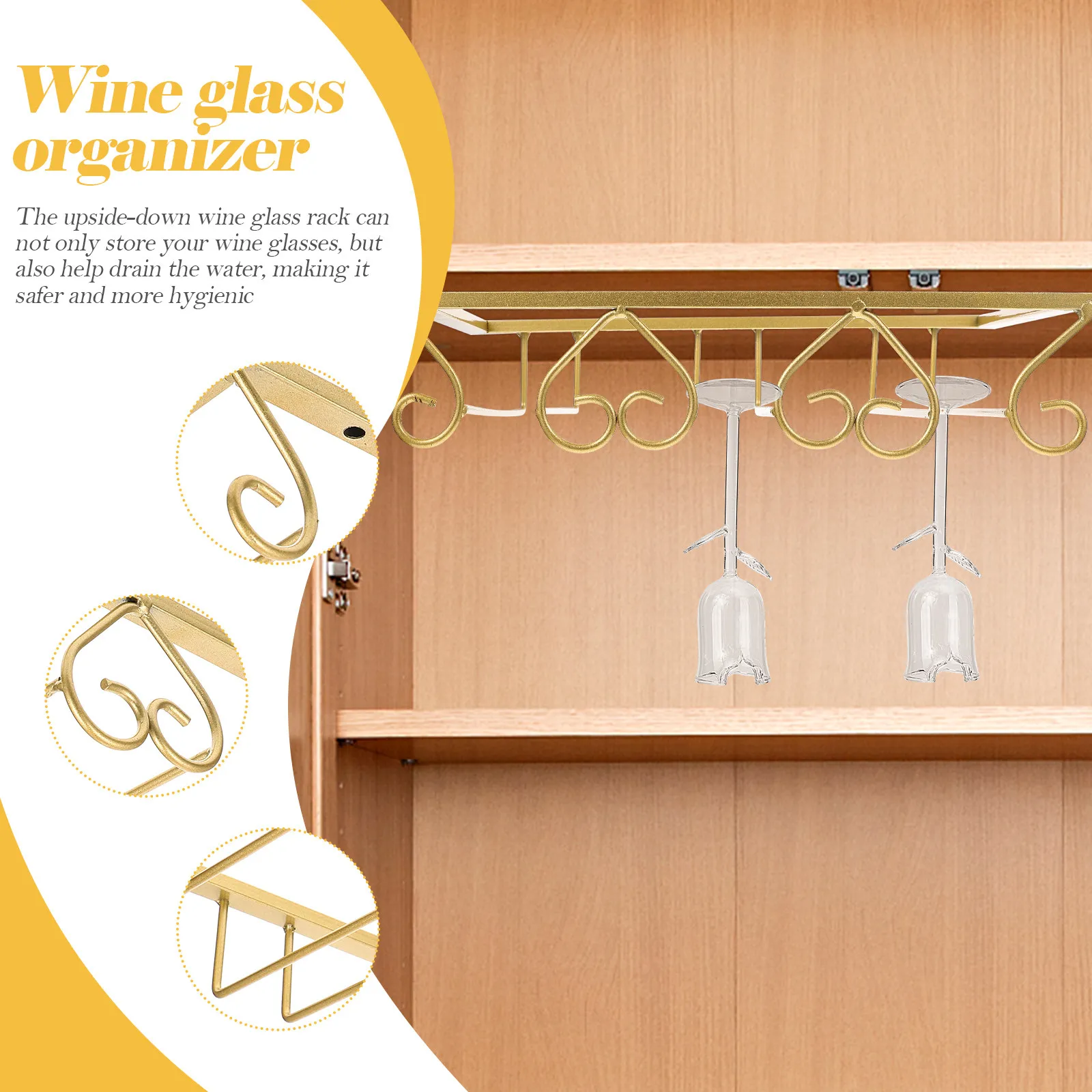 

Подставка для винных бокалов с перевернутым дизайном, держатель для хранения на кухне и в баре, простая установка, элегантный органайзер для бокалов, подставка для фужеров