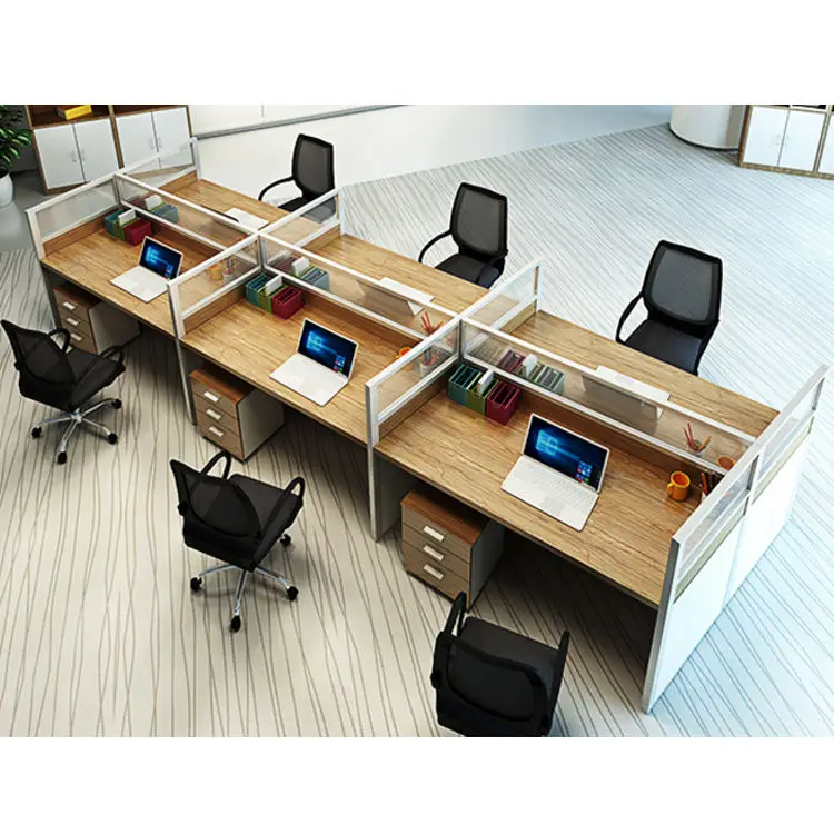 Factory Direct Sell Modern 6 Seater Hot Desk Office Work Station Staff Table Office Desk