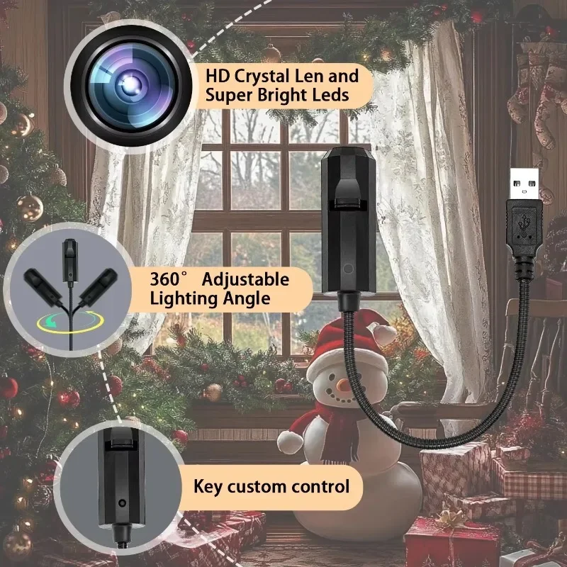 USB Plug Projection Lamp, Christmas Planet Halloween Series Optional Replaceable Themes for Indoor Ceiling Home Decor Lighting