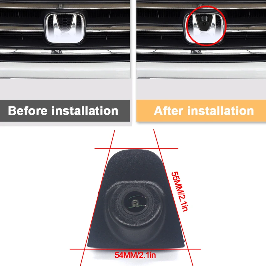 مقاوم للماء للرؤية الليلية CCD سيارة الجبهة عرض شعار كاميرا لموقف السيارات لهوندا CRV 2012 2013 2014 2015 XRV 2015-2017 كامل HD كاميرا