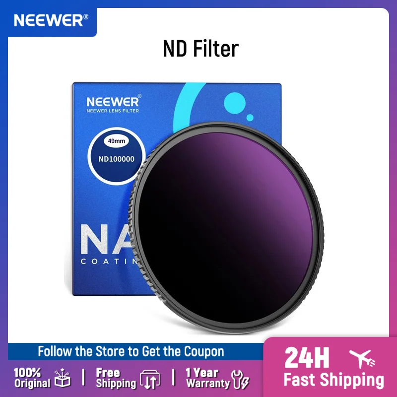 

NEEWER ND100000 (16.5 Stop) Fixed Neutral Density ND Filter, Ultra Dark Multi Resistant Coated HD Optical Glass