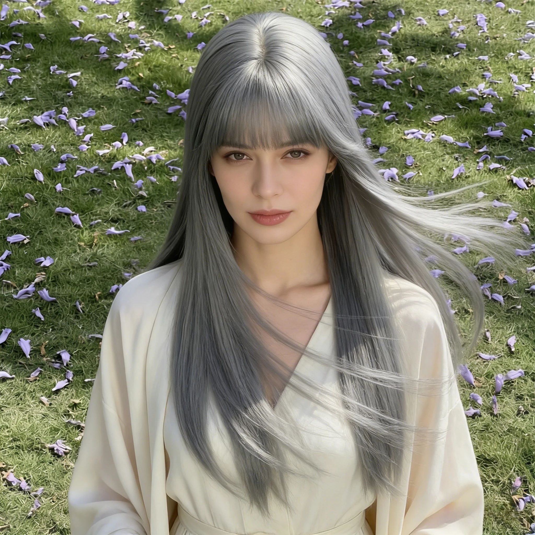 

Прохладный и элегантный длинный парик Ashy Tone, прямой длинный парик с полной челкой, синтетический парик, универсальный длинный прямой парик на каждый день