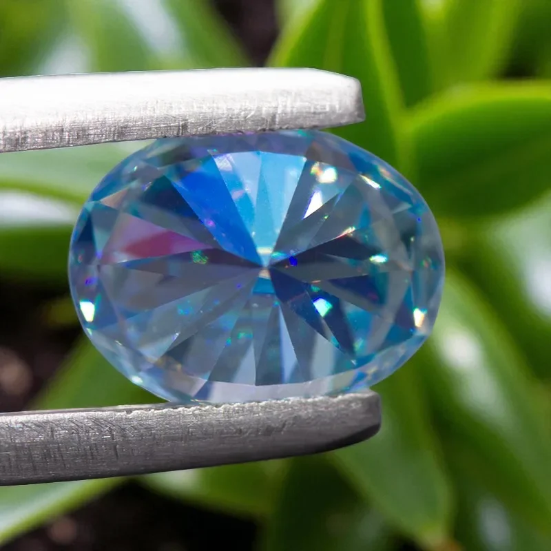 Ovaler Schliff, VVS Moissanit-Stein, Eisblau, loser Edelstein, bestanden bei Diamantprüfer, für Schmuckherstellung – Detail 10