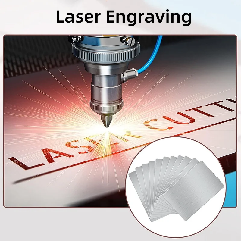 บัตรธุรกิจโลหะหนา สแตนเลส 304  แบบเปล่า สำหรับสลักเลเซอร์ ทำเองได้ บัตรของขวัญ ผิวด้านขัดเงา สำหรับลูกค้า