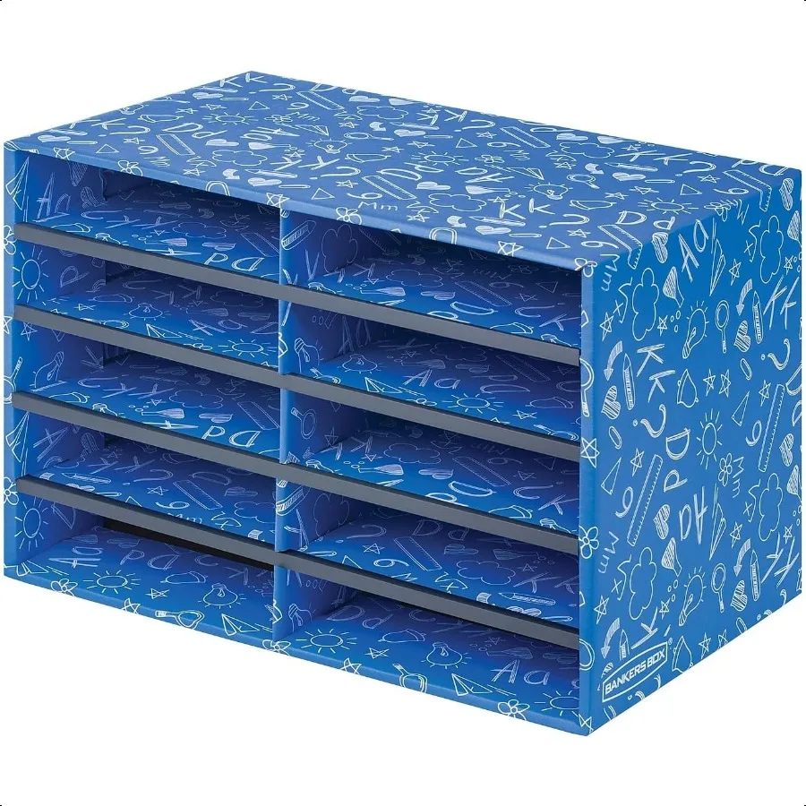 صندوق المصرفيين مجموعة الفصول الدراسية 10 فارز البريد المقصورة 19.5 × 12.375 أزرق 3384201