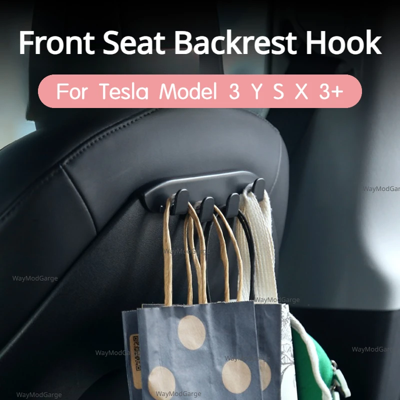 Seat Backrest Hook for Tesla Model 3 Y S X 3+ 2017-2024 Car Trunk Hook Front Seat Hooks Hanger Phone Holder Hook Car Accessories