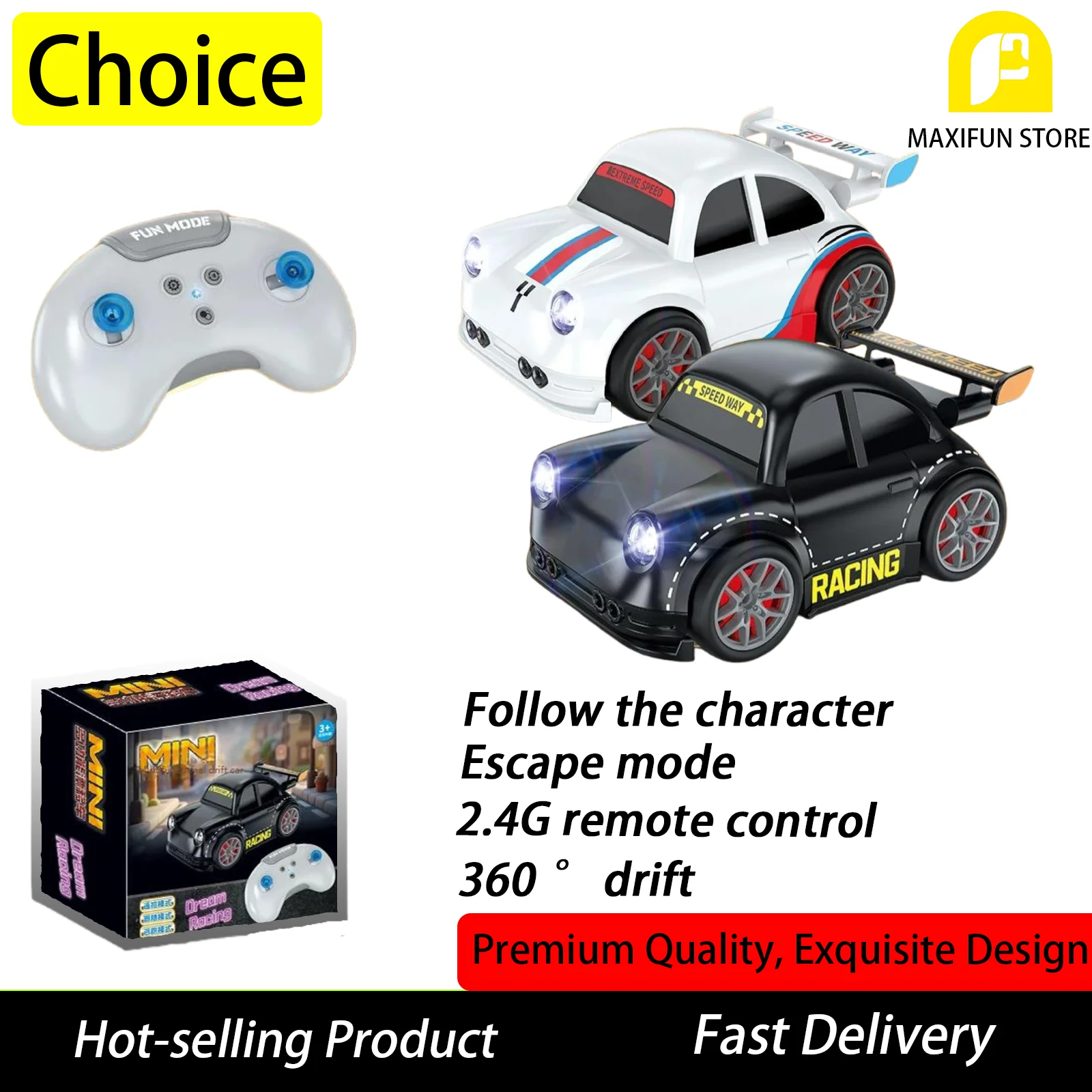 Nuovo 4WD Telecomando Drift Car Mini Segui E Fuga Modalità Suono Luce Auto Da Corsa 2.4G Wireless Ad Alta Velocità RC Auto Ragazzo Giocattolo Regalo