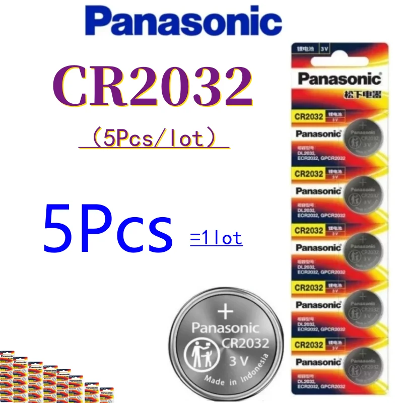 5 шт. оригинальная литиевая батарея PANASONIC CR2032 CR 2032 3 В CR2032 Batteria CR 2032 батарея
