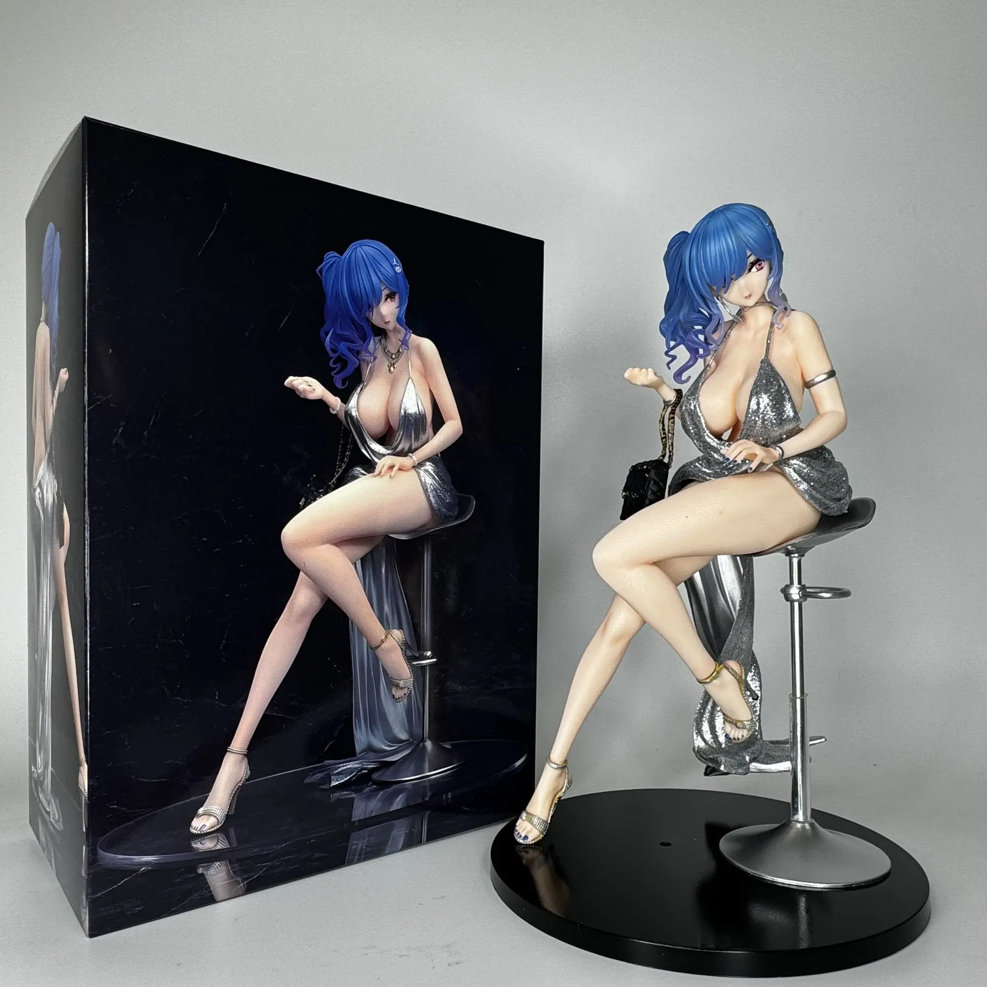 Figura de anime Azur Lane de 28 cm USS St. Louis Figura Vestido de noite Ver. Estatueta Gk Estátua Modelo Boneca Coleção Ornamento Brinquedo Presente