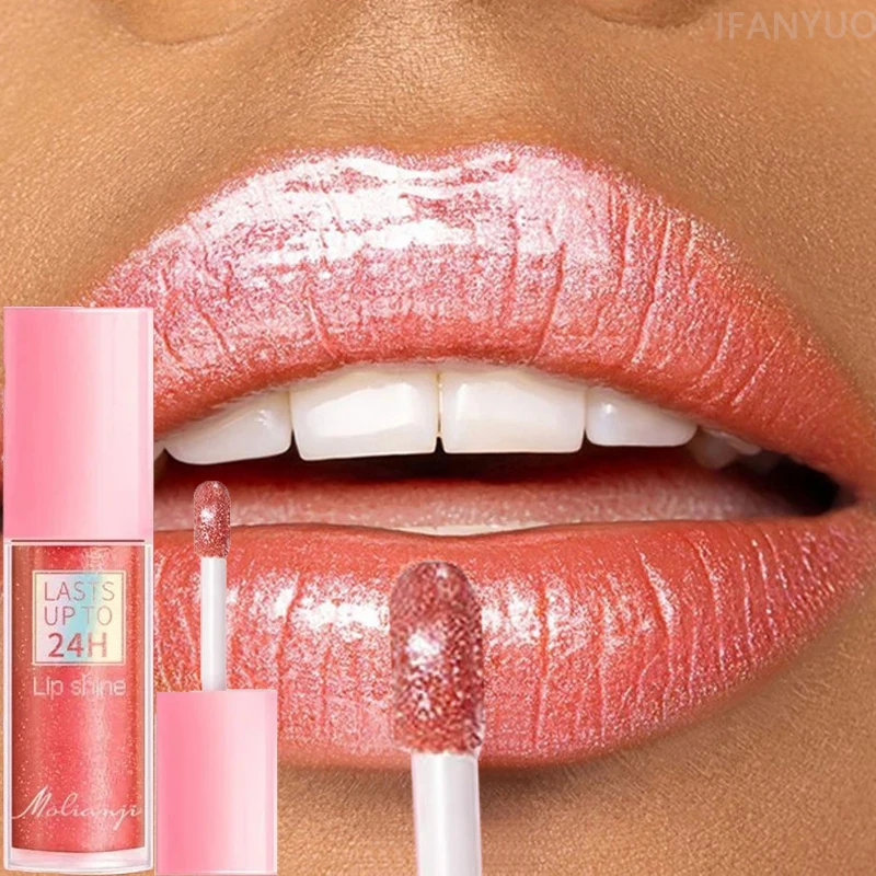 3 couleurs miroir imperméable à l'eau brillant à lèvres hydratant paillettes liquide rouge à lèvres maquillage longue durée brillance dans corail rose liquide rouge à lèvres