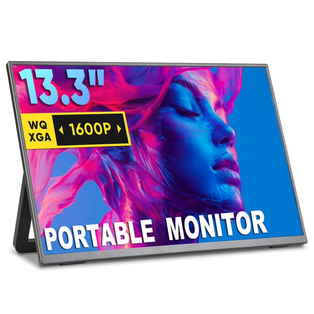 

13.3 Inch 2.5K 2560X1600 100% SRGB LED Travel Monitor With Kickstand VESA Portable USB-C Interface Gaming Series For Laptop