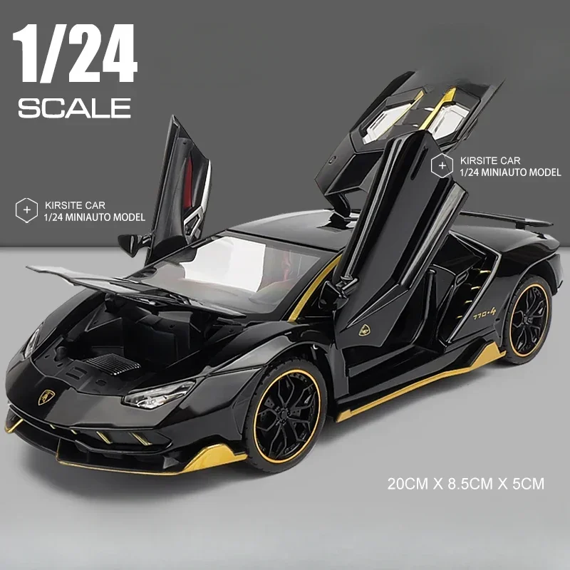 Simulation 1/24 Scale Lamborghini LP770 Super Car Model Sound Light Children Boys Diecast Toys Vehicles Gift Collective Voiture