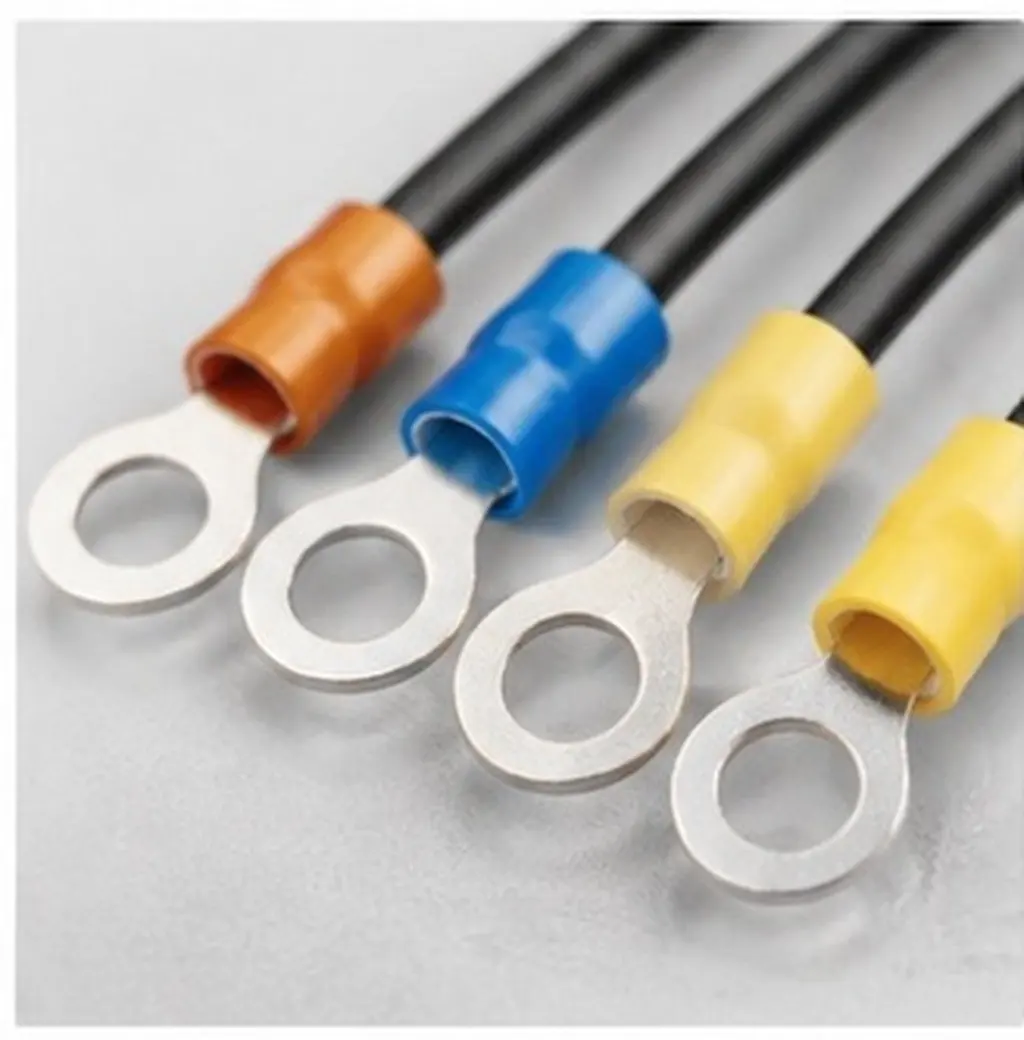 1Set Insulated Electrical Connector Kit with Tinned Copper Ring Fork Spade Terminals Heat Shrink Tubing for Automotive Marine