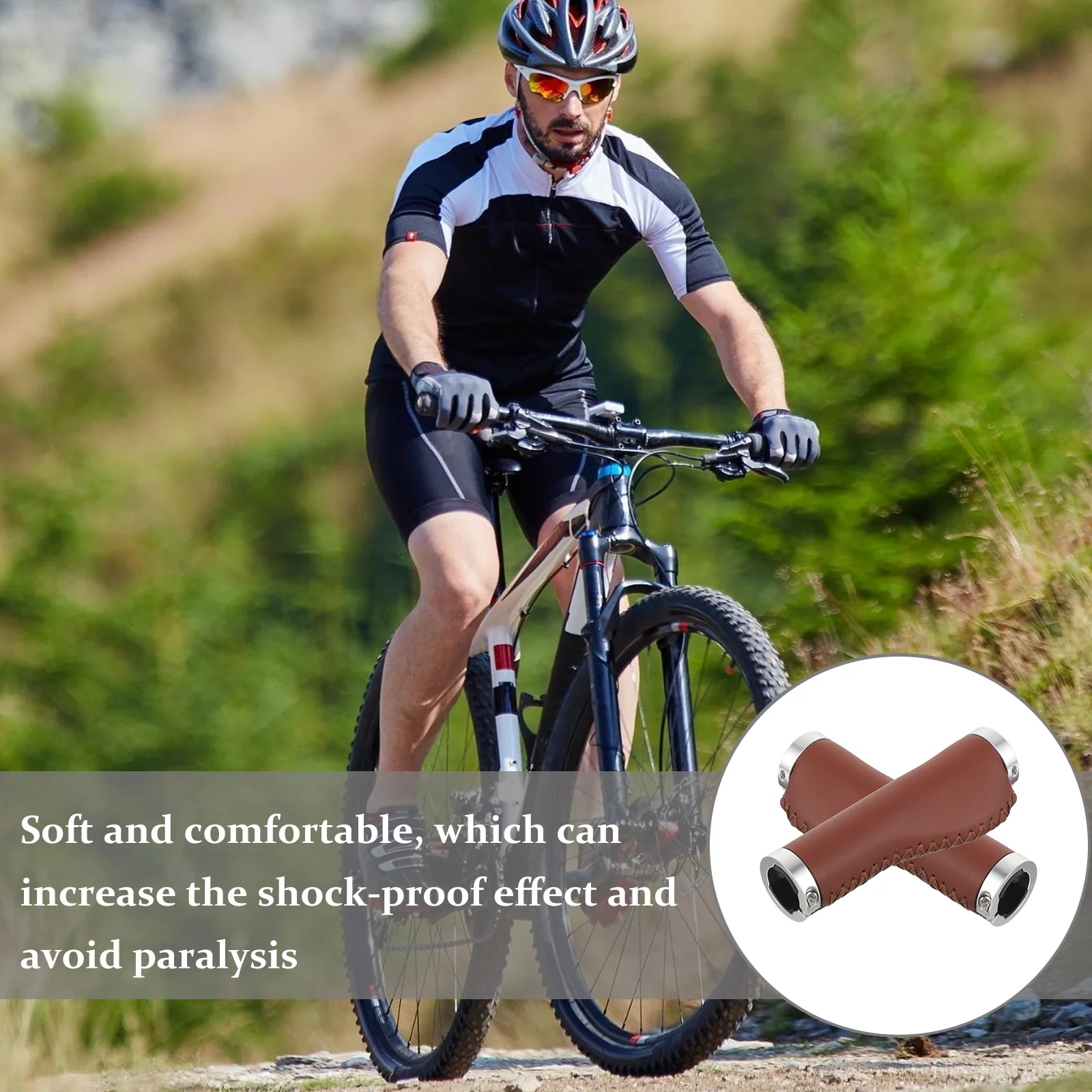

2pcs Handlebar Grips Cycling Plastic Mountain Aluminum Alloy Comfort Handlebar For Mountain Bike Anti Skid Easy Install Scooter
