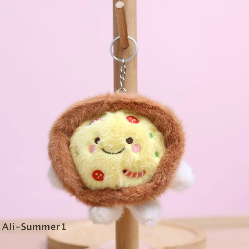 Colgante creativo de muñeco de comida de peluche, llavero de muñeco sándwich de Pizza de dibujos animados, mochila de juguete de peluche, accesorios colgantes versátiles