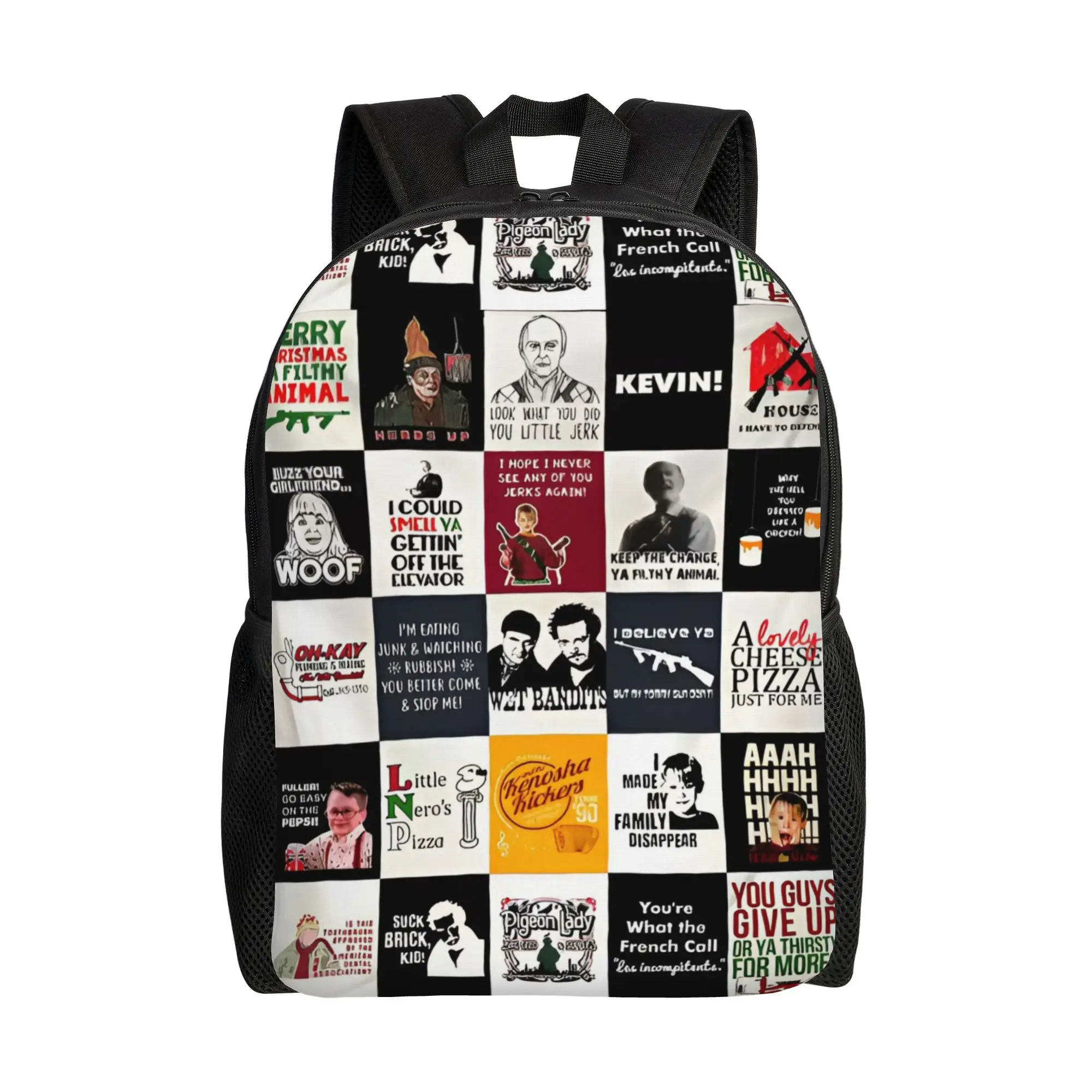 

Рюкзак-коллаж по мотивам сериала «Один дома» для мужчин и женщин, студенческий, деловой, повседневный, с изображением Кевина МакКолли и Килкина, из холщовой ткани, легкий