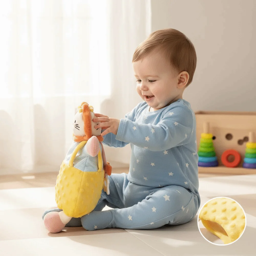 Super Soft Baby Soothing Towel Bean Velvet Simulation Animal Hand Puppet Soft Soothing Palm Simulation Plush Stuffed Toy