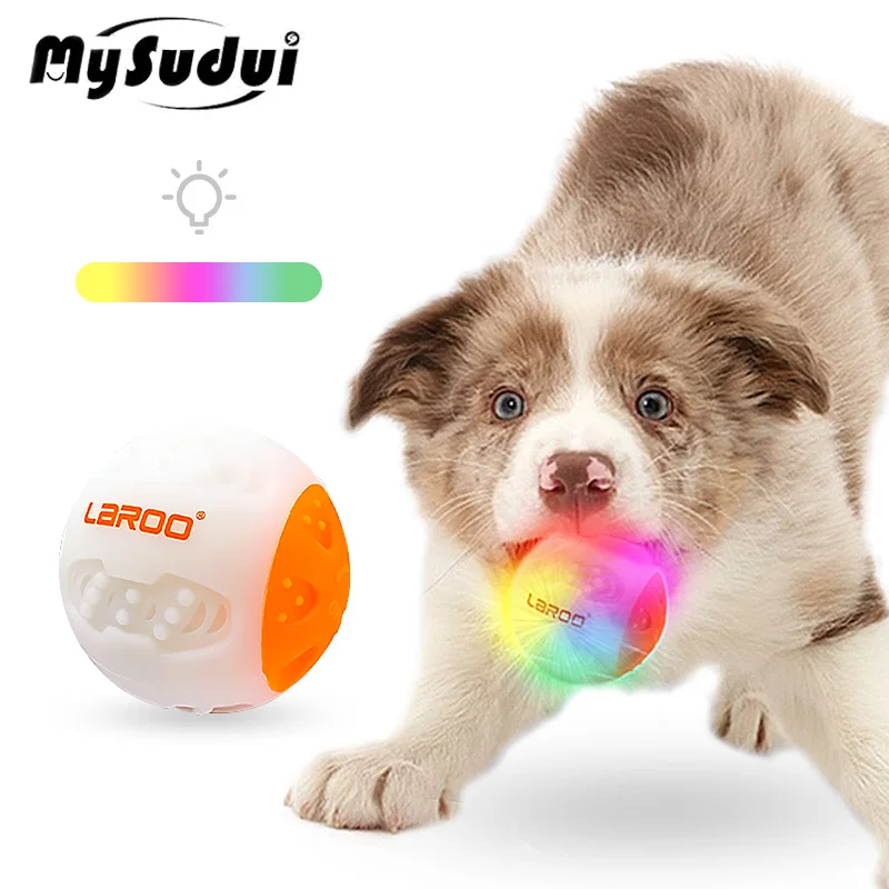 Interactive Dog Toys Durable Rechargeable Puppy Toy Ball Lighted Automatic Waterproof For Aggressive Chewer Dogs Playing Games