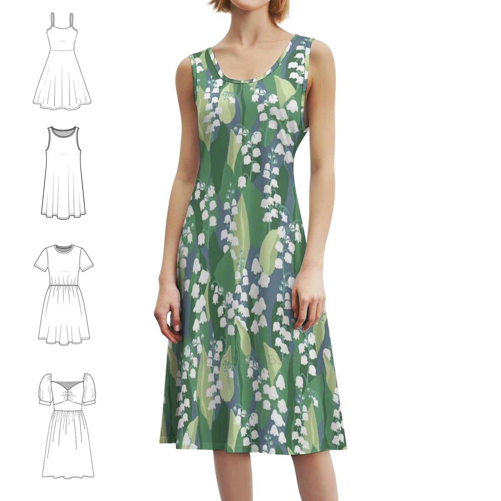 

Lily Of The Valley Sweetheart Neckline Dress Elegant Summer Party Dress For Women Flower Lilies Lily Of The Valley Leafy Party