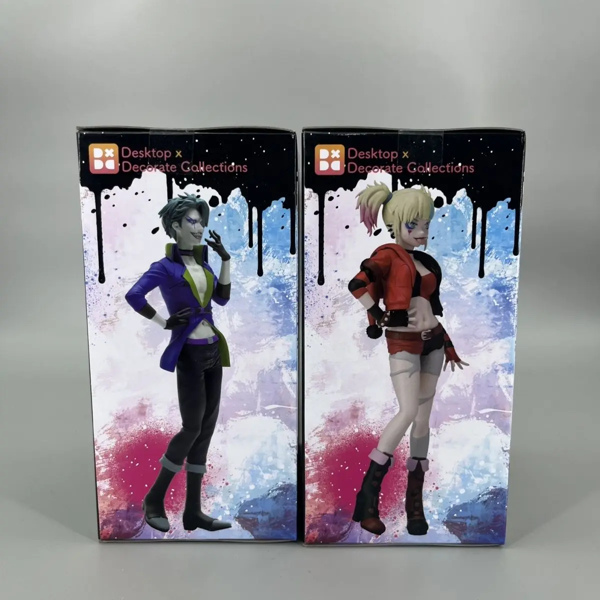 ในสต็อก SEGA เดสก์ท็อป x ตกแต่งคอลเลกชันทีมฆ่าตัวตาย ISEKAI Harley Quin Joker PVC อะนิเมะ Action Figures ของเล่น
