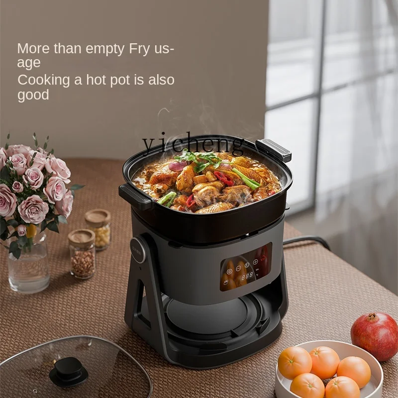 Tqh Flip Air Fryer Household Visual Multi-Function Baking Frying Hot Pot Integrated Deep Frying Pan