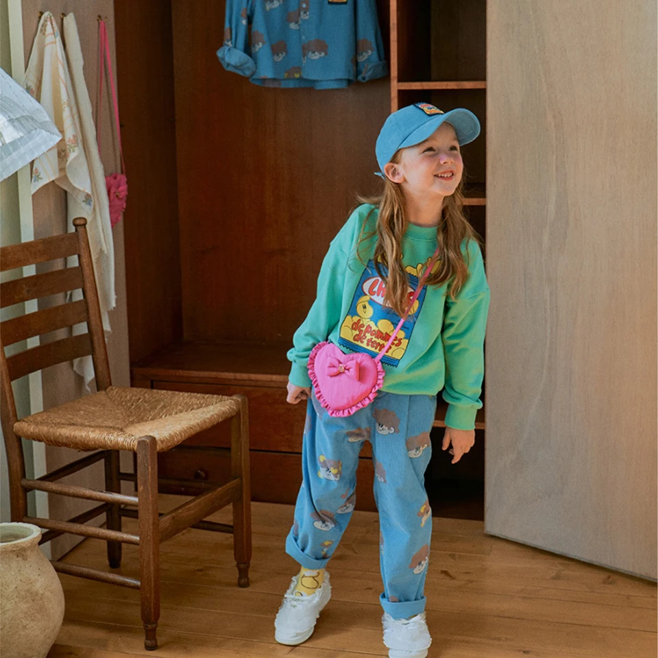 24 coreano Bebebebe Cartoon Girl Jacket autunno Baby Kids felpa con cappuccio gonna corta Set Boy Casual felpa pantaloni abbigliamento per bambini