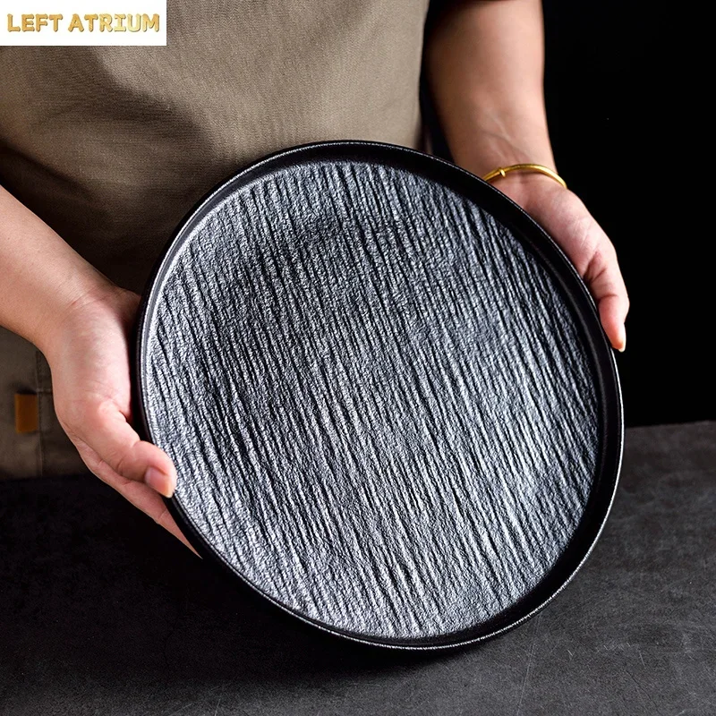 10 Inch Ceramic Western Style Steak Spaghetti Dish for Home and Commercial Use