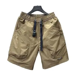 Men's Japanese Straight Casual Handsome Workwear Five-point Pants Trendy Street Summer Solid Color Loose Cargo Pocket Shorts