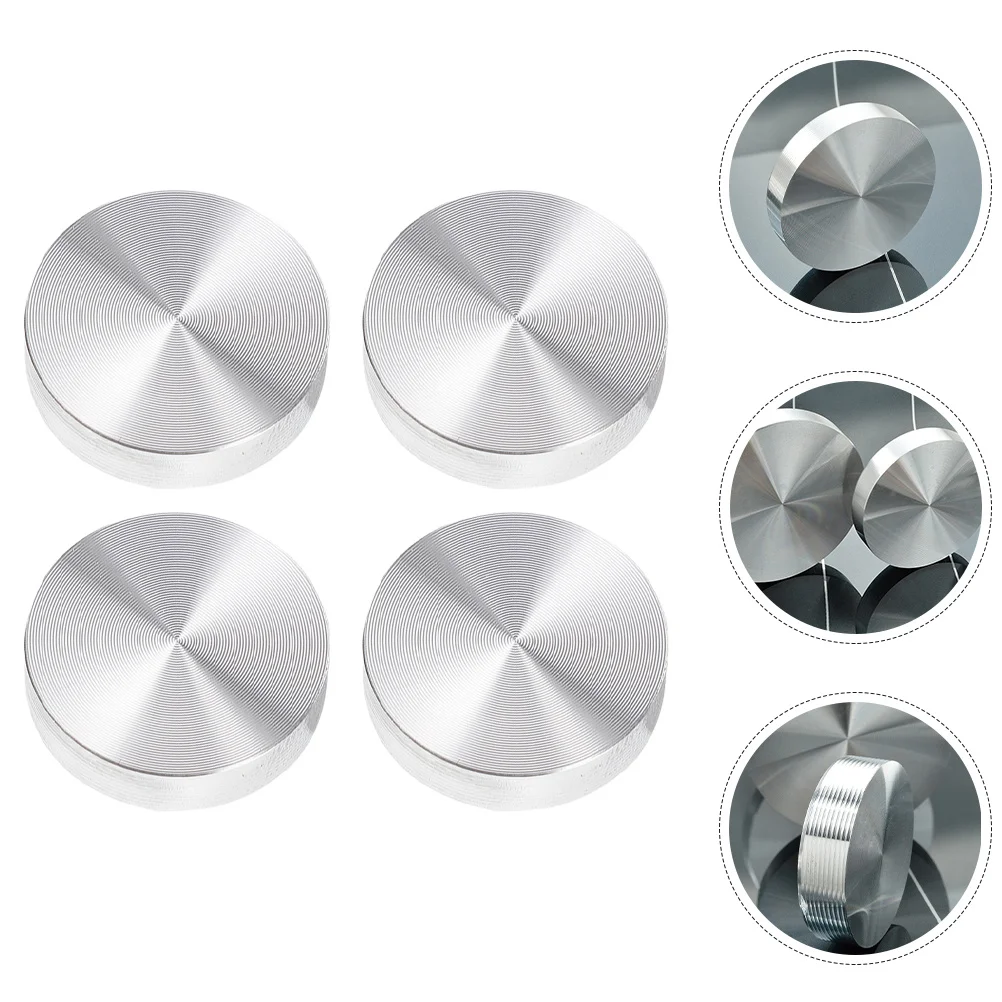 

4Pcs Aluminum Alloy Disc Adapter Multipurpose Round Metal Circle Pads Glass Table Coffee Tea Table Bumpers Metal Disc Adapter
