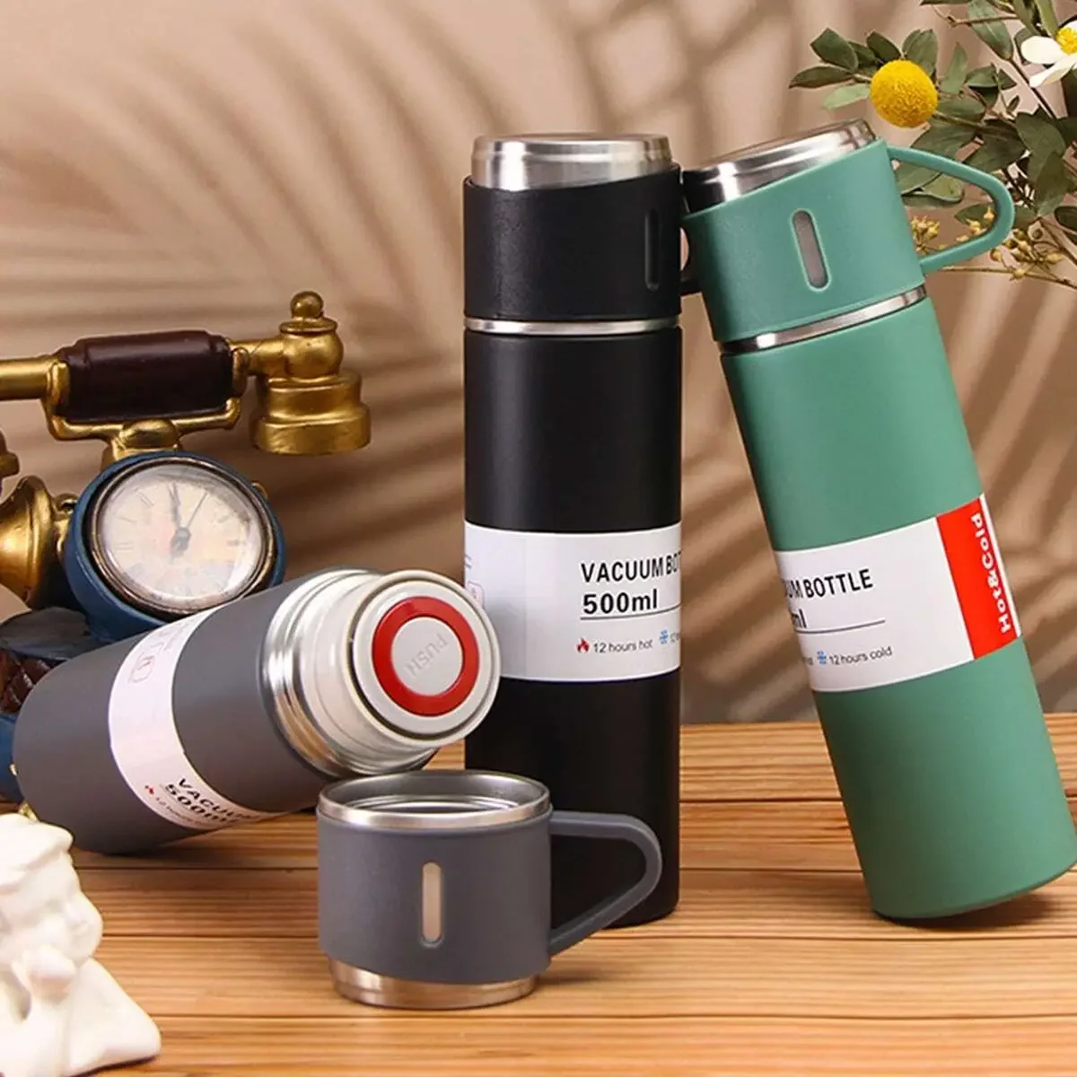 

1 Set- 304 Double-Layer Stainless Steel Vacuum Cup Set Of Wine Beer Coffee 500ml Insulated Travel Mug Business Water Bot