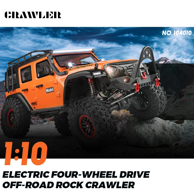 WLtoys 104010 1/10 Profesjonalny samochód RC 2.4G Off Road 4WD Samochody zdalnie sterowane ze światłem Duży elektryczny samochód wspinaczkowy dla dorosłych