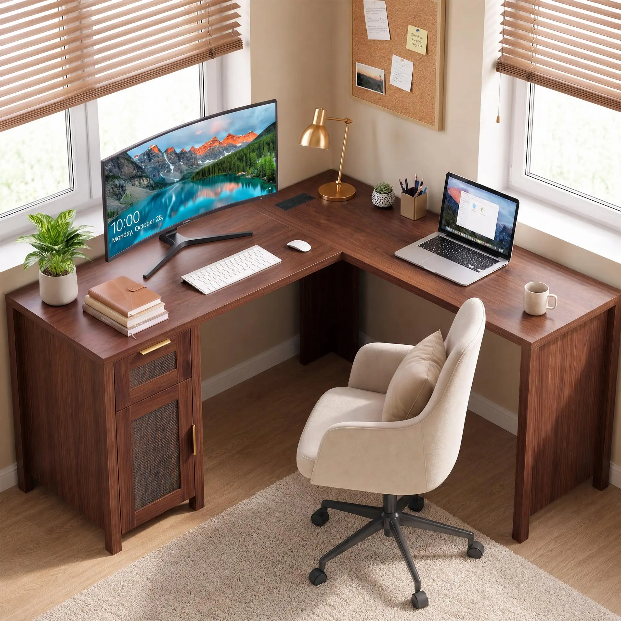 L Shaped Office Desk With Stor - огляд і ціна Office Furniture For Small Spaces