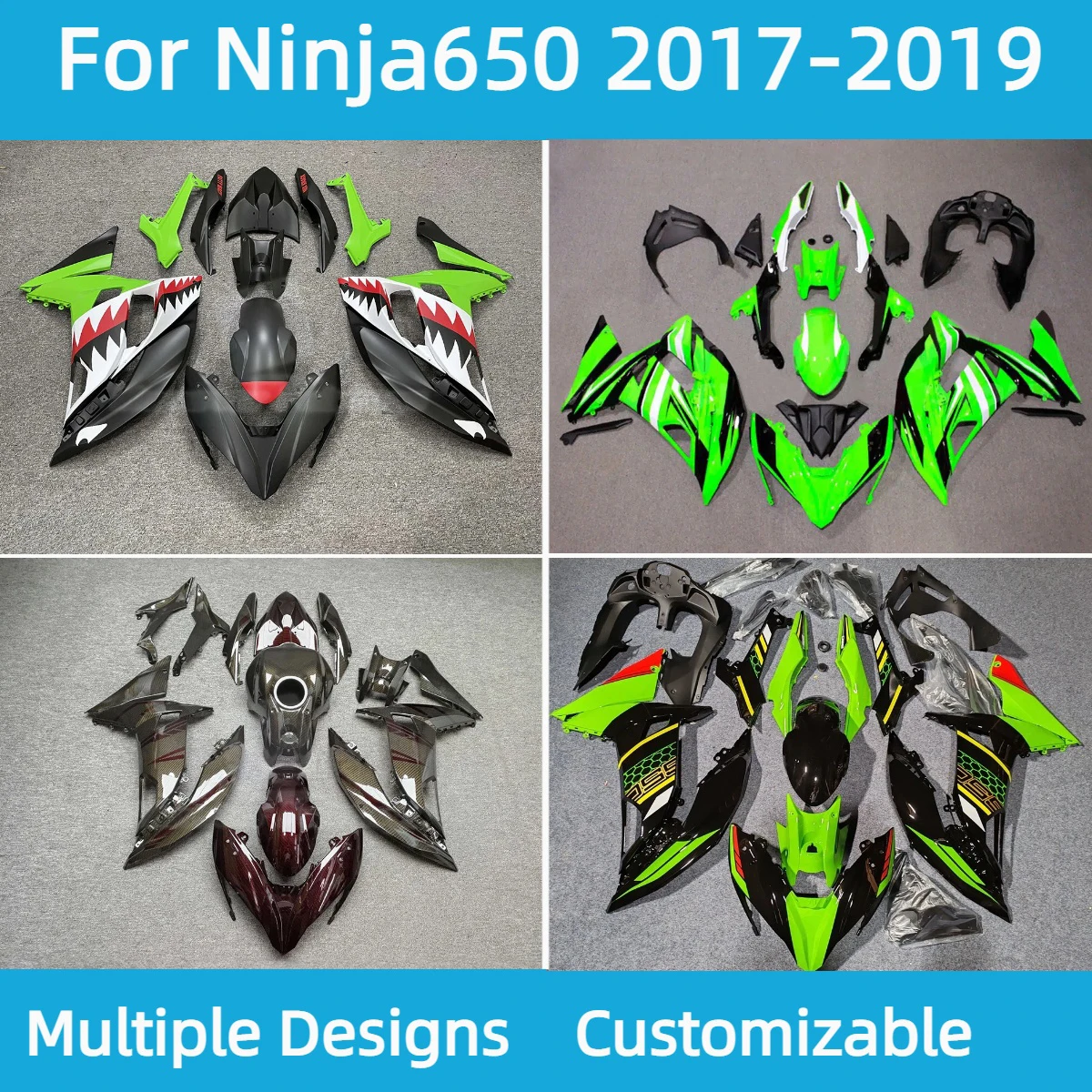 For Kawasaki Ninja 650 2017 2018 2019 ABS Plastic Fairing Kit Ninja650 17 18 19 Motorcycle Complete Bodywork Covers Fairings