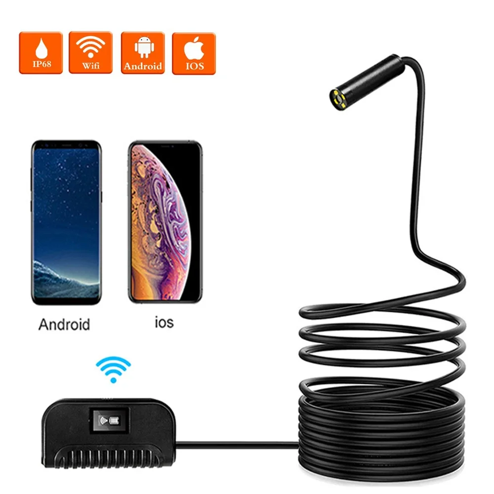 

1080P Wifi Endoscope Camera 3.5m 5m 10m Semi-Rigid Snake Borescope Inspection Camera IP68 Waterproof for Smartphone Android IOS