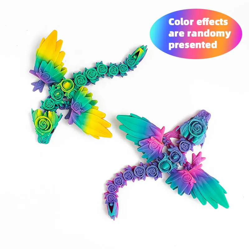 صغيرة ثلاثية الأبعاد مطبوعة التنين الطائر مشرق اللون سطح المكتب ديكور الإبداعية تمثال صغير كول الخيال نماذج للحيوانات هدية لهواة الجمع