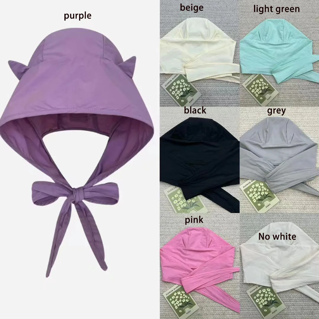 

Imp Strap Quick-drying sunblock Hat Women's thin earscarf hat Cute cat ears