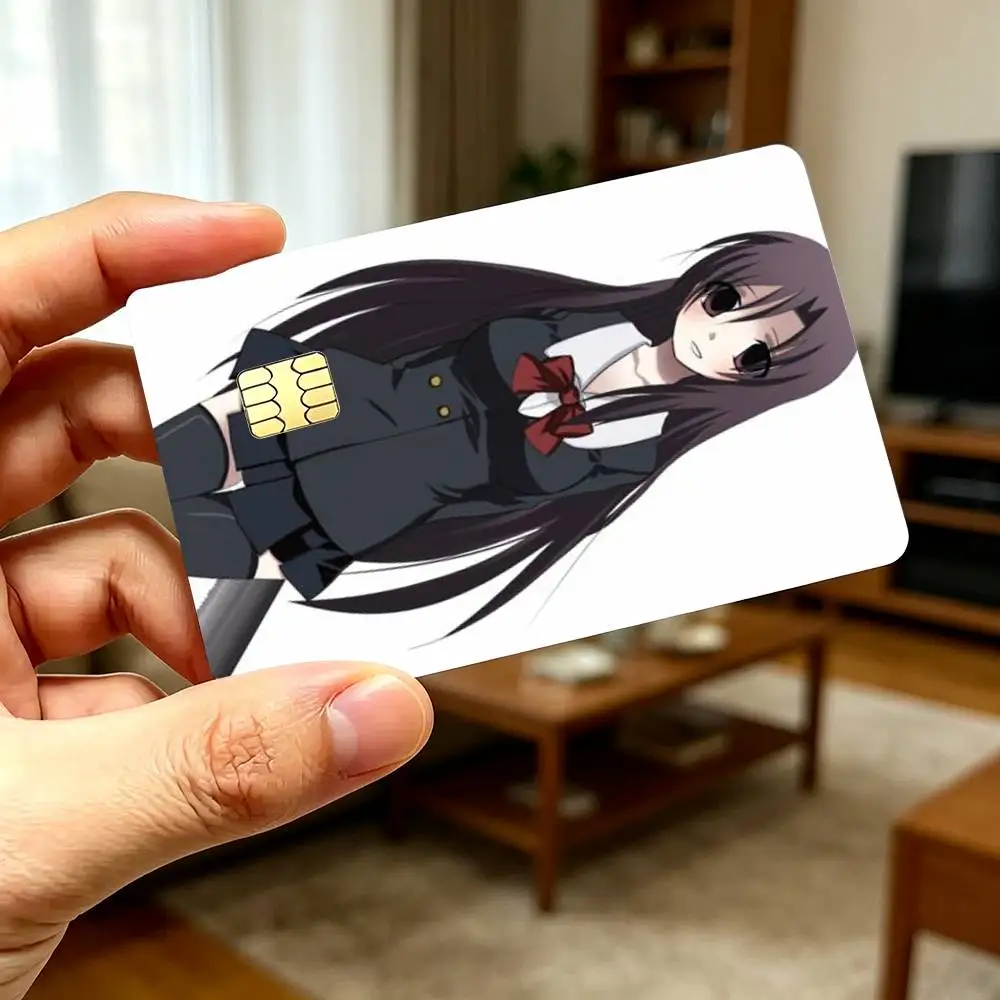 D-Dark Romance S-School Girl Katsura Kotonoha Credit Card Stickers Skin For Bank Debit Decorative Protection Scratch-resistant