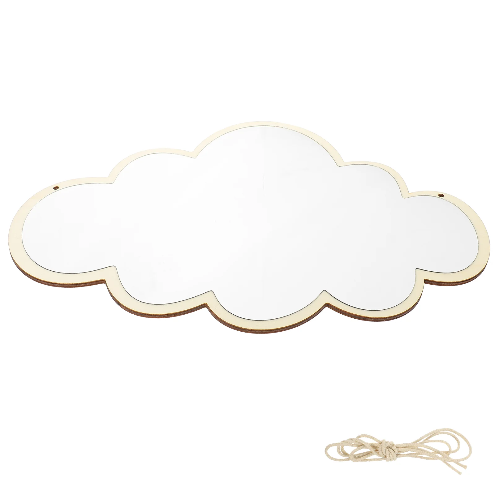 Children's Room Wall Hanging Decorative Mirror Nordic Home Decoration Wavy Cloud Creative Wood Frame Vanity