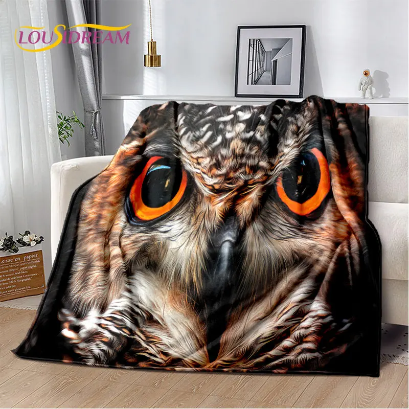 Cute Owl 3D Cartoon Soft Plush Blanket,Flannel Blanket Throw Blanket for Living Room Bedroom Bed Sofa Picnic Cover Bettdecke Kid