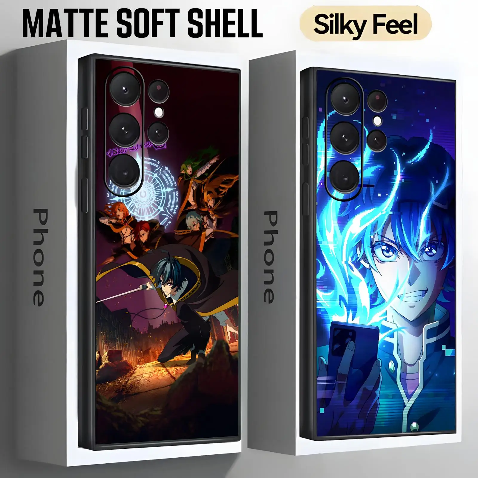 Phone Case For Samsung S26 S25 S24 S23 S22 S21 S20 Ultra Note20 Soft black Shockproof Cover Wistoria Wand and Sword