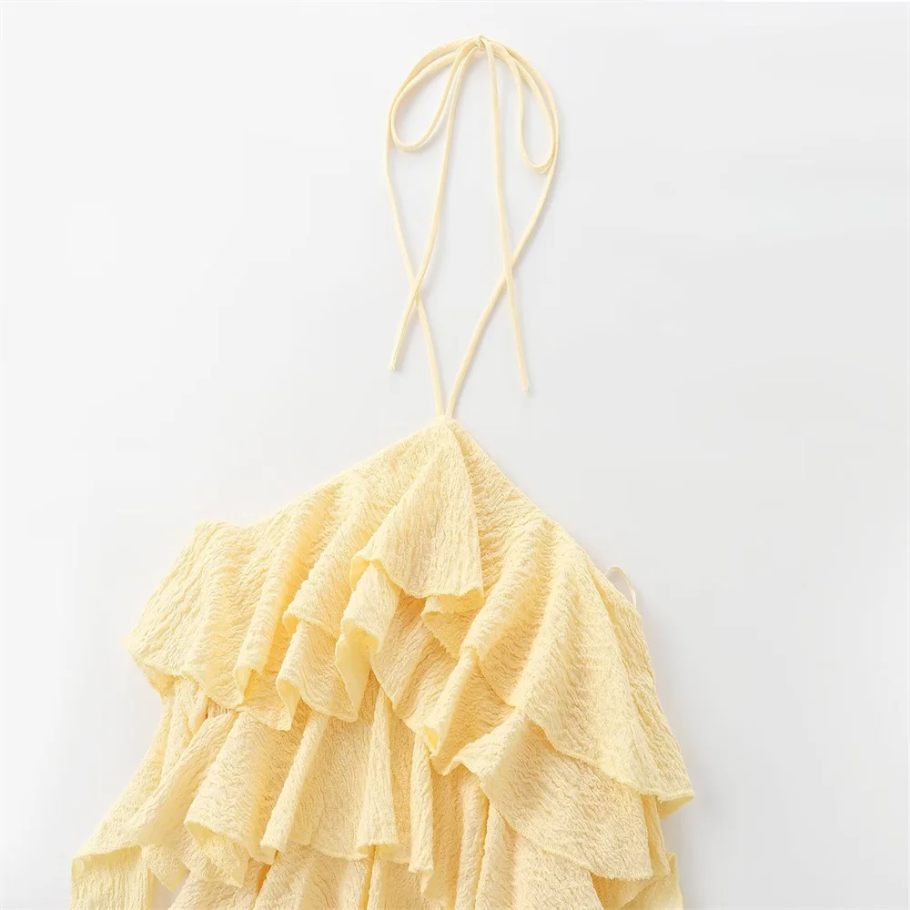 Kar & Otza 2024 nuova estate donna versatile decorazione a strati appeso collo collare gilet, canotta corta top