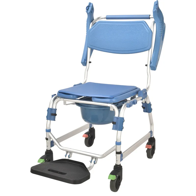 Wheeled chair toilet, paralyzed elderly can take a bath, wheelchair multi-functional mobile toilet toilet